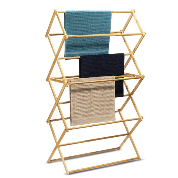 AURSK Bamboo Clothes Drying Rack Foldable Wayfair Canada